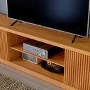 Ver imagem 7 de Rack Ripado para TV até 85 Polegadas 100% MDF 220cm 2 Portas Valência Marrom