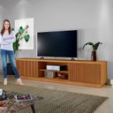 Ver imagem 6 de Rack Ripado para TV até 85 Polegadas 100% MDF 220cm 2 Portas Valência Marrom
