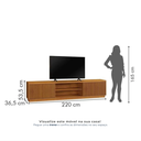 Ver imagem 3 de Rack Ripado para TV até 85 Polegadas 100% MDF 220cm 2 Portas Valência Marrom