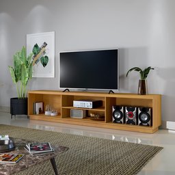 Rack para TV até 85 Polegadas 100% MDF Ripado 2 Portas Valência - 8