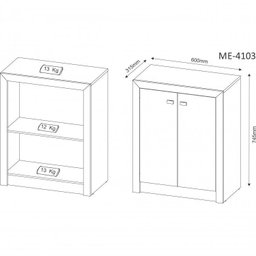 Kit 3 Peças com Escrivaninha, Armário Multiuso Baixo e Estante - 5