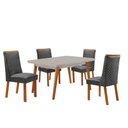 Ver imagem 2 de Mesa de Jantar Copper 120cm Tampo MDF Vidro Canto Copo com 4 Cadeiras Yasmin