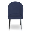 Ver imagem 4 de Kit 6 Cadeiras Poltrona de Jantar Ariel Suede Azul Marinho Pés de Ferro Preto - Pallazio