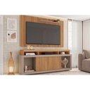 Ver imagem 1 de Rack Bancada C/ Painel P/ Tv até 60 Pol New Oscar Rodízios 180x174cm Buriti/fendi - Caemmun
