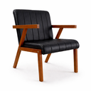Ver imagem 4 de Kit 2 Poltronas Serena Pés Madeira Maciça para Sala de Estar ou Tv Tecido Courino Moderna Decorativa