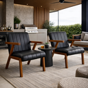 Ver imagem 1 de Kit 2 Poltronas Serena Pés Madeira Maciça para Sala de Estar ou Tv Tecido Courino Moderna Decorativa