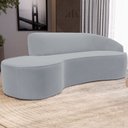 Ver imagem 2 de Sofá 3 Lugares Curvo Sala de Estar Living Firenze Direito D02 Veludo Cinza 210 cm C-317 - Lyam