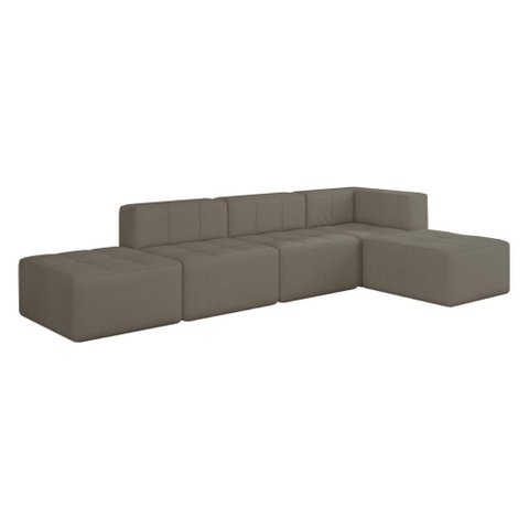 Sofá Modulado 5 Lugares 308cm Espuma D33 Multimóveis Cr45358 Bege Escuro