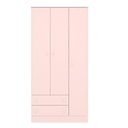 Ver imagem 1 de Guarda Roupa Infantil 3 Portas 2 Gavetas Doce Sonho Rosa Acetinado - Qmovi