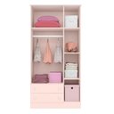 Ver imagem 2 de Guarda Roupa Infantil 3 Portas 2 Gavetas Doce Sonho Rosa Acetinado - Qmovi