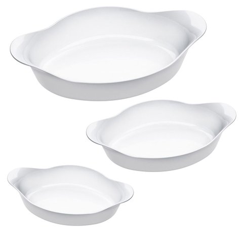 Kit 3 Assadeira Oval Opaline Pmgtravessa Forma Vodro Forno