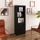 Ver imagem 6 de Conjunto 3 Peças com 1 Mesa para Escritório em L, Estante Livreiro e 2 Portas Preto