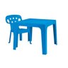 Mesinha e Cadeira Plastica Infantil Jardim Lisa Mor Cor:azul - 1