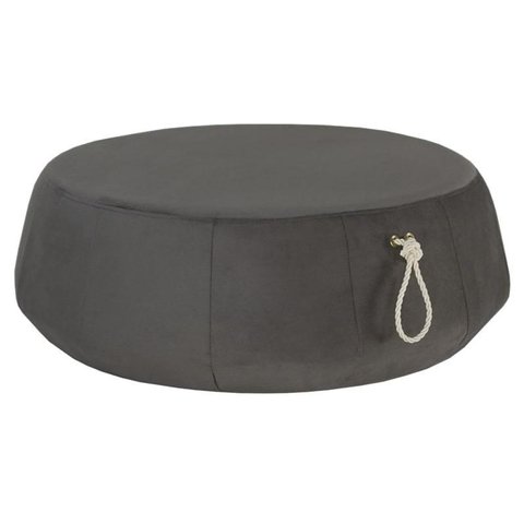 Puff Ciprien Veludo Cinza Cordao Chamapgne 27cm - 60161