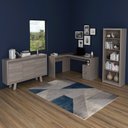 Ver imagem 1 de Conjunto 3 Peças com Escrivaninha em L, Estante Livreiro e Balcão para Escritório 3 Portas