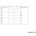 Ver imagem 4 de Cômoda Sapateira Grande 7 Gavetas 2 Portas Mdp Mdf Santana Freijó Titanium