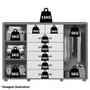 Ver imagem 3 de Cômoda Sapateira Grande 7 Gavetas 2 Portas Mdp Mdf Santana Freijó Titanium