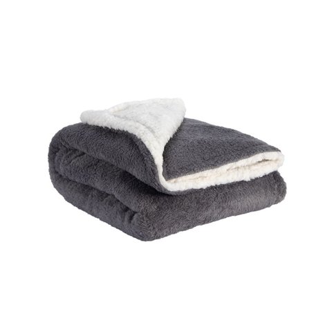 Cobertor com Sherpa - Grafite