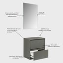 Ver imagem 2 de Gabinete para Banheiro com Espelho 60cm MDF Verde Dubai - On Móveis