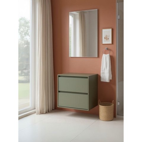 Gabinete para Banheiro com Espelho 60cm MDF Verde Dubai - On Móveis