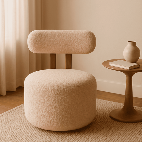 Poltrona Orgânica Chloe para Sala de Estar e Recepção Boucle:Rosa