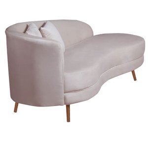 Chaise Longue Divã Emili em Madeira de Reflorestamento 160cm Veludo Shop Das Cabeceiras