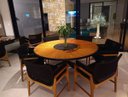 Ver imagem 1 de Jogo Mesa Jantar 1,50m Luxo Madeira Giratória 6 Poltronas Tokyo Corda Náutica