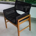 Ver imagem 7 de Jogo Mesa Jantar 1,50m Luxo Madeira Giratória 6 Poltronas Tokyo Corda Náutica