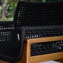 Ver imagem 4 de Jogo Mesa Jantar 1,50m Luxo Madeira Giratória 6 Poltronas Tokyo Corda Náutica