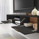 Ver imagem 5 de Painel para TV até 65 Polegadas 205CMX164CM 2 Portas Basculante 1 Prateleira Nt 1205 Notável Móveis Preto