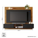 Ver imagem 3 de Painel para TV até 65 Polegadas 205CMX164CM 2 Portas Basculante 1 Prateleira Nt 1205 Notável Móveis Preto