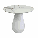 Ver imagem 3 de Mesa de Jantar Cone Balonê Redonda 90 cm Tampo Marmorizado Calacata Base Branca Mesa de Jantar Cone 