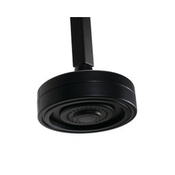 Ducha Flatt Autolimpante Abs Preto C/ Cano Suporte Teto 40 Cm - 1