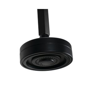 Ducha Flatt Autolimpante Abs Preto C/ Cano Suporte Teto 40 Cm