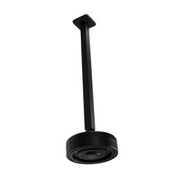 Ducha Flatt Autolimpante Abs Preto C/ Cano Suporte Teto 40 Cm - 2