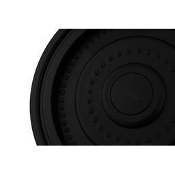 Ducha Flatt Autolimpante Abs Preto C/ Cano Suporte Teto 40 Cm - 5