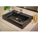 Ver imagem 1 de Cuba de Apoio Mármore Sintético Paris Preto Fosco Móveis Bosi