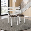 Ver imagem 1 de Kit com 2 Cadeiras Sala de Jantar Cozinha Europa Branco/Mosaico Palha