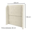 Ver imagem 3 de Cabeceira Solteiro 100 cm com Frame Imperial Linho Bege Impo