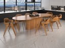 Ver imagem 1 de Sala de Jantar Verona 220cm com 8 Cadeiras Madeira Maciça Ravena Courino Terracota