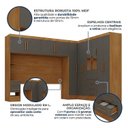 Ver imagem 5 de Guarda Roupa Casal Modulado com Espelho e Cabeceira 100% MDF Imperial Yescasa Cinamomo/Chumbo