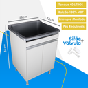 Ver imagem 2 de Tanque de Lavanderia Gabinete 100% MDF com Sifão e Válvula Cor:Cinza