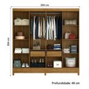 Ver imagem 3 de Guarda-roupa Marajó Paris 8 Portas 2 Gavetas Moval