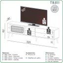 Ver imagem 3 de Rack Retrô para TV 2,20 m Palha Natural Pés em Madeira 2 Gavetas e Porta de Correr 100% MDF Dalla
