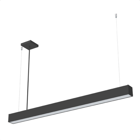 Lustre Pendente Taschibra Vetor Linear Led 20w Bivolt Preta 4000k Neutro