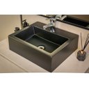 Ver imagem 1 de Cuba de Apoio Mármore Sintético Quadra Preto Fosco Móveis Bosi