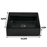Cuba de Apoio Mármore Sintético Quadra Preto Fosco Móveis Bosi - 6