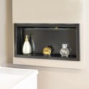 Ver imagem 1 de Nicho para Banheiro Mármore Sintético 63x10x33cm Preto/Fosco