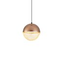 Ver imagem 1 de Lustre Pendente Nordecor Rezi 2932 18cm Cobre / Dourado Brilho Led Bivolt