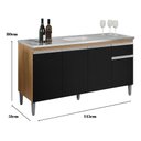Ver imagem 3 de Balcão Tatiane P/cozinha 150cm 4 Portas 1 Gaveta - Ajl Móveis
